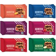 Whole Wheat Fig Bars 6 Flavor Variety Pack, Healthy Breakfast Fig Bars Variety Pack - 2 oz Bars 18 Pack