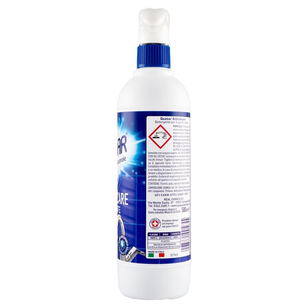 Quasar Anticalcare Extraforte - Limpiador antical extrafuerte en spray (12 unidades, 580 ml, incluye llavero Beni Culinari gratuito)