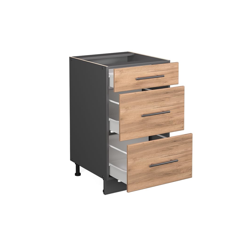 Vicco Mueble bajo de Cocina Fame-Line, Roble Dorado, 50 cm | sin encimera, para combinar con otros módulos de la serie Fame-Line