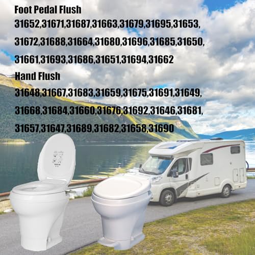 Image of iFJF 31705 RV Toilet Water Valve Kit Replacement for Aqua Magic V Toilets High and Low Models White Durable Plastic