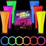 Mega-L 100 PCS Bright Glow Sticks Bulk - Halloween Glow in the Dark Party Supplies, 8" Glowsticks Easter Party Favors with Bracelets and Necklaces Light Sticks Bulk Party Favors for Kids or Adult - Image 2