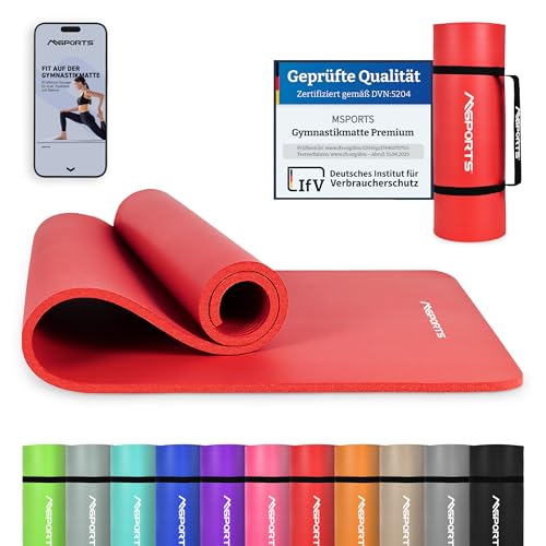 MSPORTS Gymnastikmatte Premium inkl. Tragegurt + Übungsposter +...