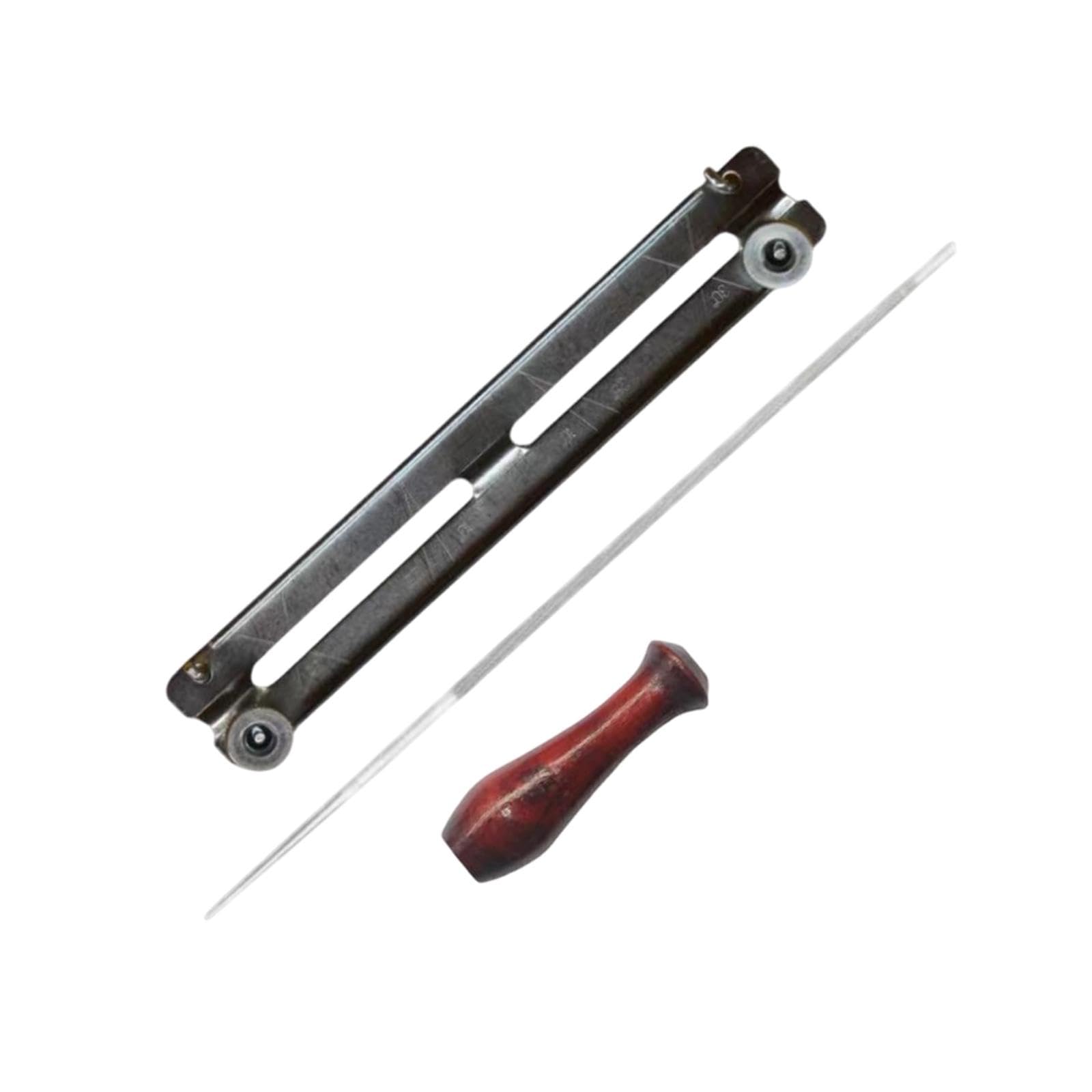 Whtkoph Chainsaw Sharpening Tool Kit with Wooden Handle and Metal Support, 4.8 mm Chainsaw File