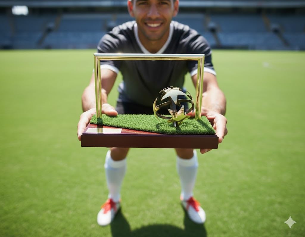 Trofeo Fútbol Personalizado para Mejor Jugador o Entrenador de 14cm de altura Balón estrellas Grabado