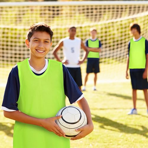 Image of Sintege 12 Pcs Soccer Pinnies Pennies Jersey Scrimmage Vest Sports Practice Jersey Mesh Basketball Vest for Youth Adult Kids