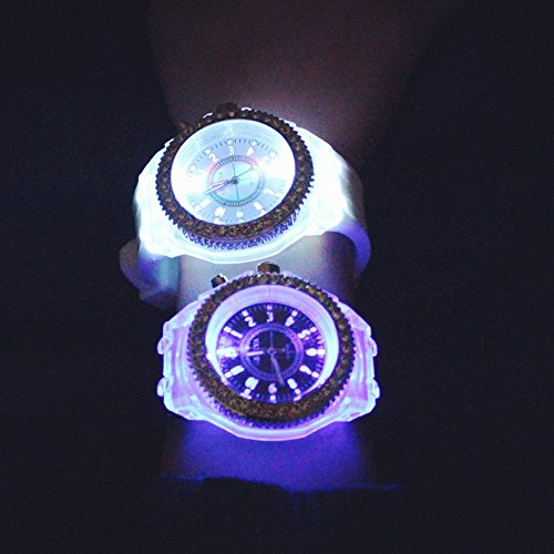 Cdybox Silicone Bling Women Men Watch Led Luminous Colorful Lights Sport Watches Girls Boys (6 Pack) #TOP4