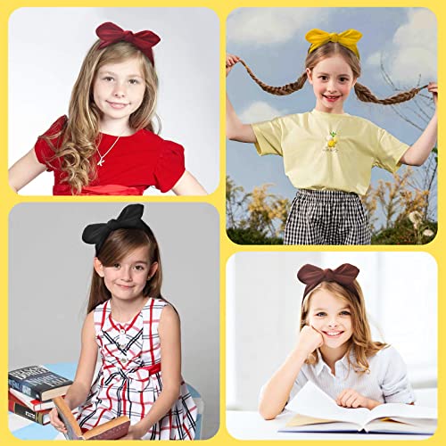 Carede Bow Headbands For Women Solid Color Stretchy Knotted Turban Headbands Rabbit Ears Workout Running Sport Sweat Elastic Hair Wrap For Girls,Pack Of 8 #TOP5