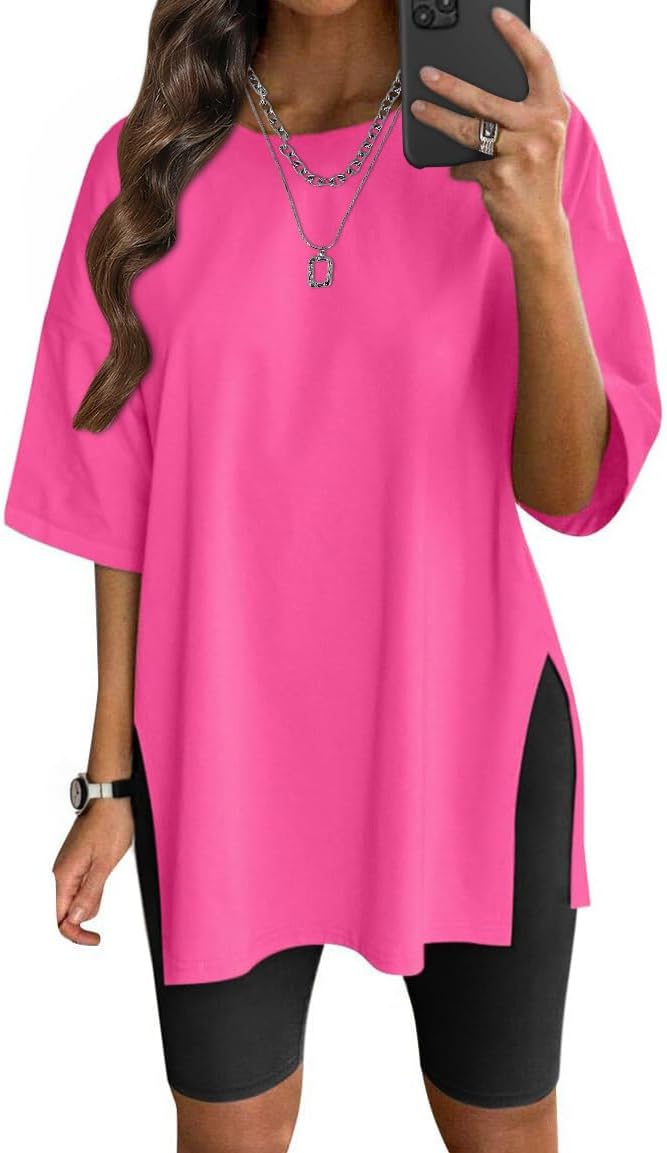 VNIRA Women’s Summer Casual Short Sleeve Oversize Workout T-Shirt Tee Tops