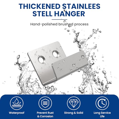 Image of 4 Pcs Tile Display Wall Hanger, Stainless Steel Wall Mounted Tile Bracket, Heavy Duty Tile Hanger with Mounting Screws for Mirrors, Picture Frame Ceramic Wall Display Silver