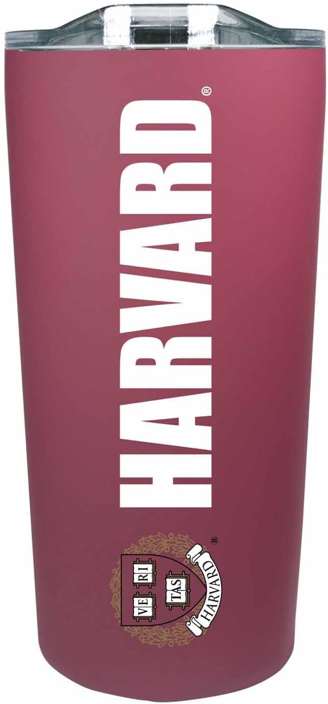 Campus Colors NCAA Stainless Steel Tumbler perfect for Gameday - 18 oz - Double Walled - Keeps Drinks Perfectly Insulated (Harvard Crimson - Crimson)