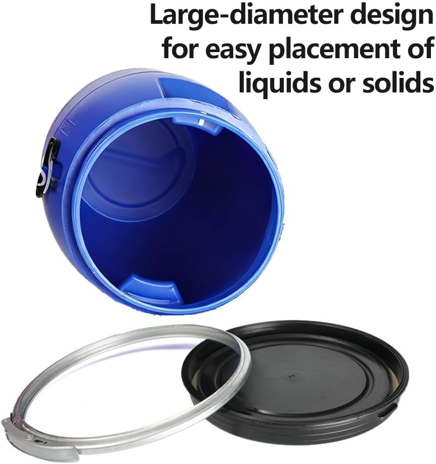 Plastic Barrel with Lid, Food Grade Storage Water Barrel, Thickened Plastic Drum, Multifunctional Shipping Container for Restaurant, Home, Factory(120L)