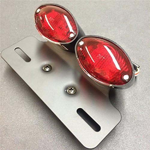 Miniatura 6 de HONGK - Luz de matrícula de freno de motocicleta universal ojo de gato personalizado NEGRO ROJO [B01C0SS2AO]
