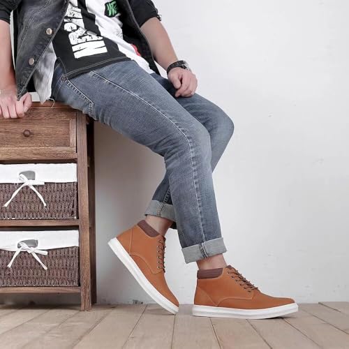 Image of Arkbird Casual Sneaker Boots, High-Top Sneakers Lace-up Leather Chukka Shoes for Men