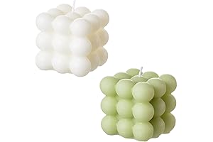 White and Green Bubble Candles for Home Decor and Gifting