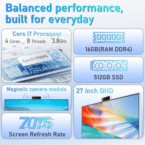 Image of suevery 27 inch All-in-One Core i7 PC Desktop Computer White