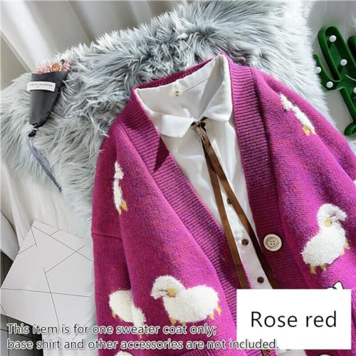 GK-O Ladies Girl Cute Sheep Sweater Coat Cardigan Knitted Tops Kawaii Preppy Cartoon Casual3