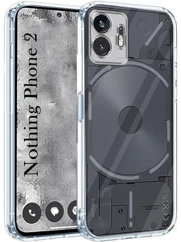 Image of Jkobi Back Case Cover for Nothing Phone 2 (Silicone Clear Shockproof Case with Camera Protection and Dust Plugs | Transparent)