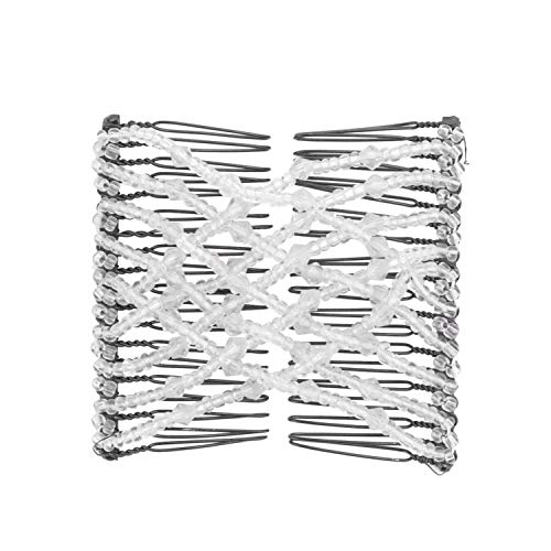 Greatstar Ez Stretch Pearls Combs For Girl, Magic Beading Hair Comb-Double Clips Hair Styling Accessories For Women Girls Hair Beauty (White) #TOP1