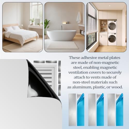 Vomzyxe 20 Pcs Metal Strips, 3.54x0.71 Inches Adhesive Magnetic Strips - 1