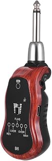 Tempaky Efetores de guitarra portátil Sintetizador de efeitos com 5 efeitos (Reverb/Chorus/Flanger/Overdrive/Wow Wah) Bateria de lítio recarregável embutida com plugue de 6,35 mm