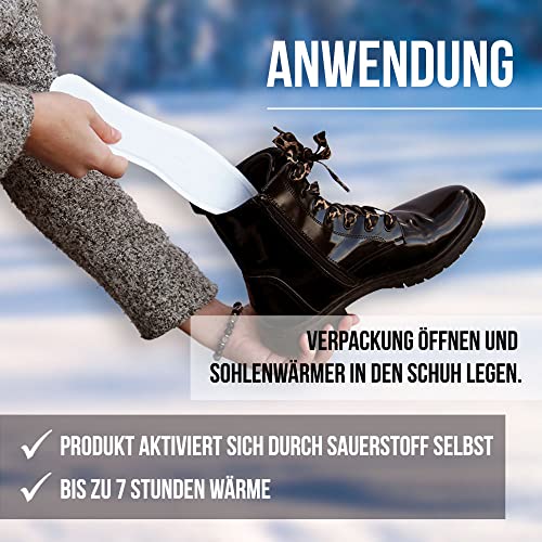 HELLO HEAT Warm Pack 5 Pairs of Sole Warmers in Size S (36-40) or L (41-45) I Shoe Heater with 7H Heat Duration I Instant Warming Insole (Heat Sole) I Foot Warmer for Shoes, Ski Shoes & Boots - Image 4