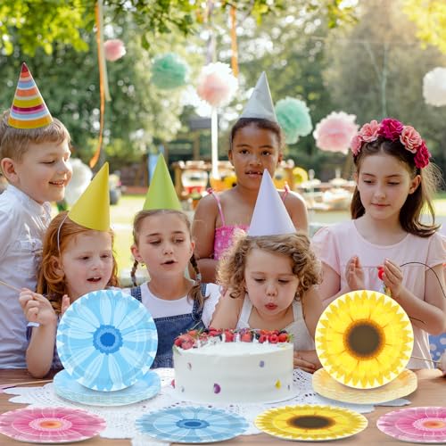 Chunnin CN0132 48Pcs Spring Flowers Party Paper Plates For Easter Themed Party Supplies 7 Inch Sunflower Birthday Party Disposable Plates thumb #4
