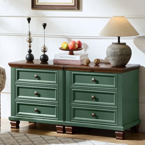 SAVOR LIFE Farmhouse Nightstand Set of 2, Rustic Accent End