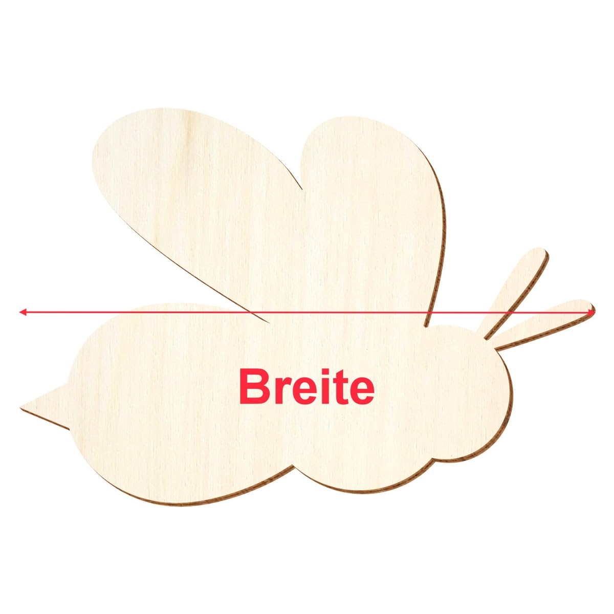 Holz Biene V1-3-50cm Breite - Basteln Deko, Größe:50cm, Pack mit:1 Stück