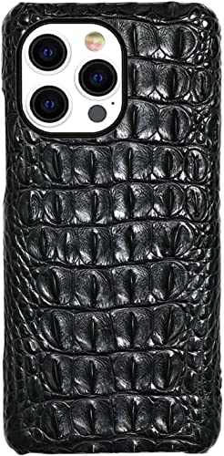 Coque crocodile iPhone 13 Pro Max luxe en cuir véritable rigide antichoc