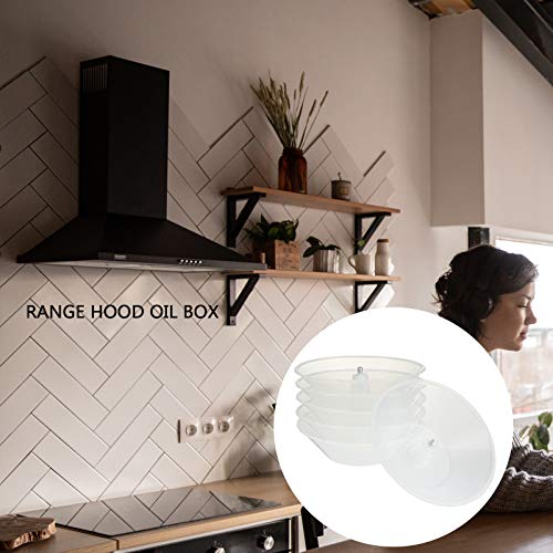 6pcs Range Hood Oil Collecting Cup Plastic Oil Bowl for Easy Installation Cleaning Lightweight Kitchen Box Accessories