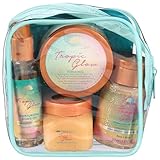 Tree Hut Mini Tropic Glow Everything Shower Gift Set Valentines Day Gifts For Her - Exfoliating Sugar Scrub, Foaming Gel Wash & Whipped Body Butter, Hydrating Self-Care Kit for Soft, Glowing Skin