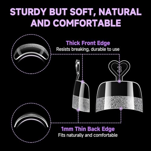 Image of UNA GELLA Toe Nail Tips Squoval, 15 Sizes Half Cover Soft Gel Toenail Tips Square 216pcs Pre-etched Toe Nail Press Ons Clear Acrylic Fake Toe Nails Tips for Nail Extensions DIY Salon for Women