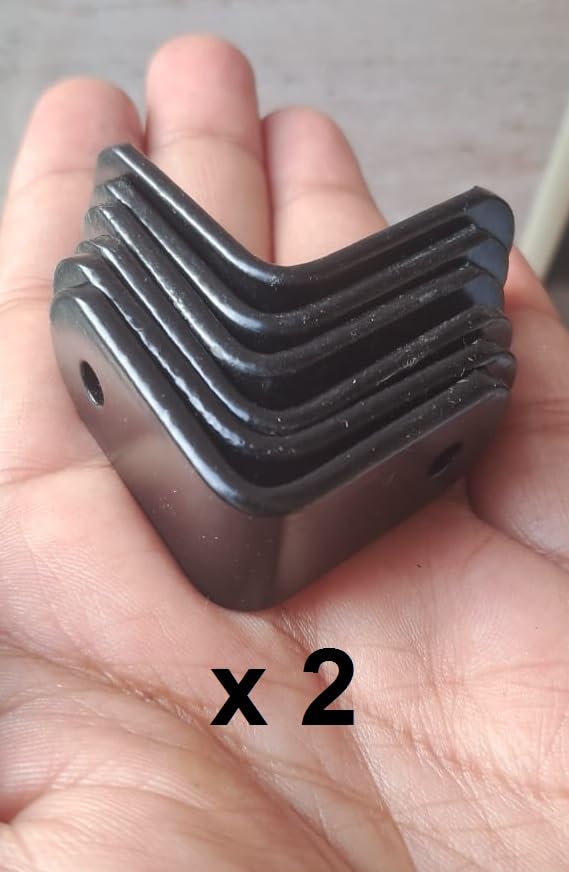 Image of Q1 Beads 12 Pack Metal 1.5x1.5 inches Heavy Duty (3 mm) L Brackets Clamp Floating Bracket for Shelf - Right Angle Bracket for Wood Furniture & Metal,with 12 Screws (38x38mm, Powder Coated)