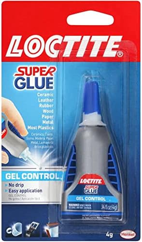 Loctite Super Glue Gel Control, Clear, 0.14 fl oz Bottle, 1 Pack - Superglue for Plastic, Wood, Metal, Crafts & Repair, Cyanoacrylate Adhesive Instant Glue, Quick Dry