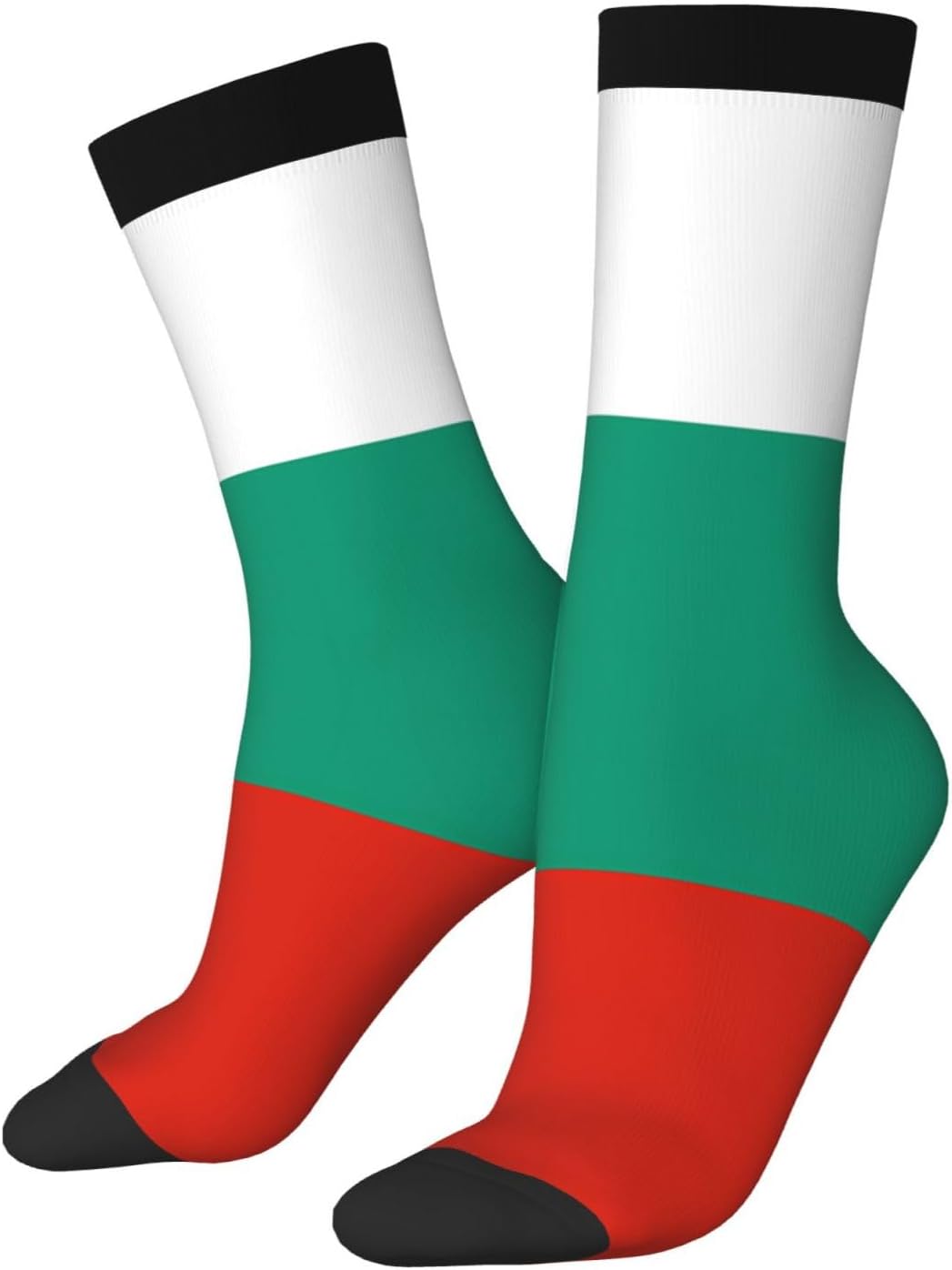 Bulgarian Flag Unisex Crew Work Cushion Socks Long Athletic Running Socks Workout Breathable Socks