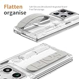TIANDAFEIJIUB Do Motorola Razr Fold Case z podstawką, wbudowana osłona ekranu, zawiasowe etui ochronne na cały korpus, odporne na wstrząsy, ochronne etui na telefon Motorola Razr fold (przezroczyste)