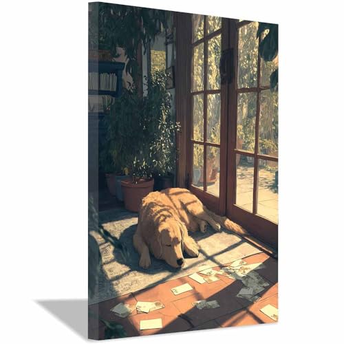 Tableau sur toile pour salle et chambre d'enfant motif chien