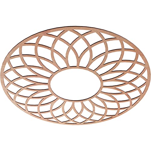 Image of Ekena Millwork 40 inchOD x 13 5 /8 inchID x 3 /8 inchT Cannes Wood Fretwork Pierced Ceiling Medallion, Cherry