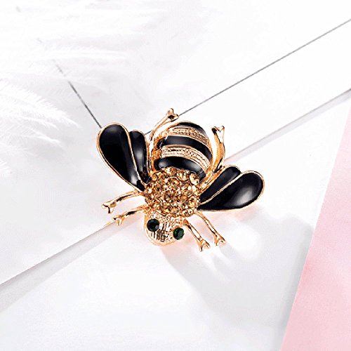 Kercisbeauty Bee Rhinestones Gold Brooch Pin for Women Teen Girls Delicate Collar Pin Badge Gift Girlfriend Birthday Gift Her Party Accessories Unisex Brooch for Backpacks Men Suit