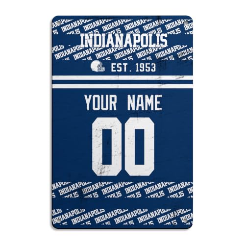 Image of Indianapolis Metal Sign for Outside Custom Name and Number Gifts