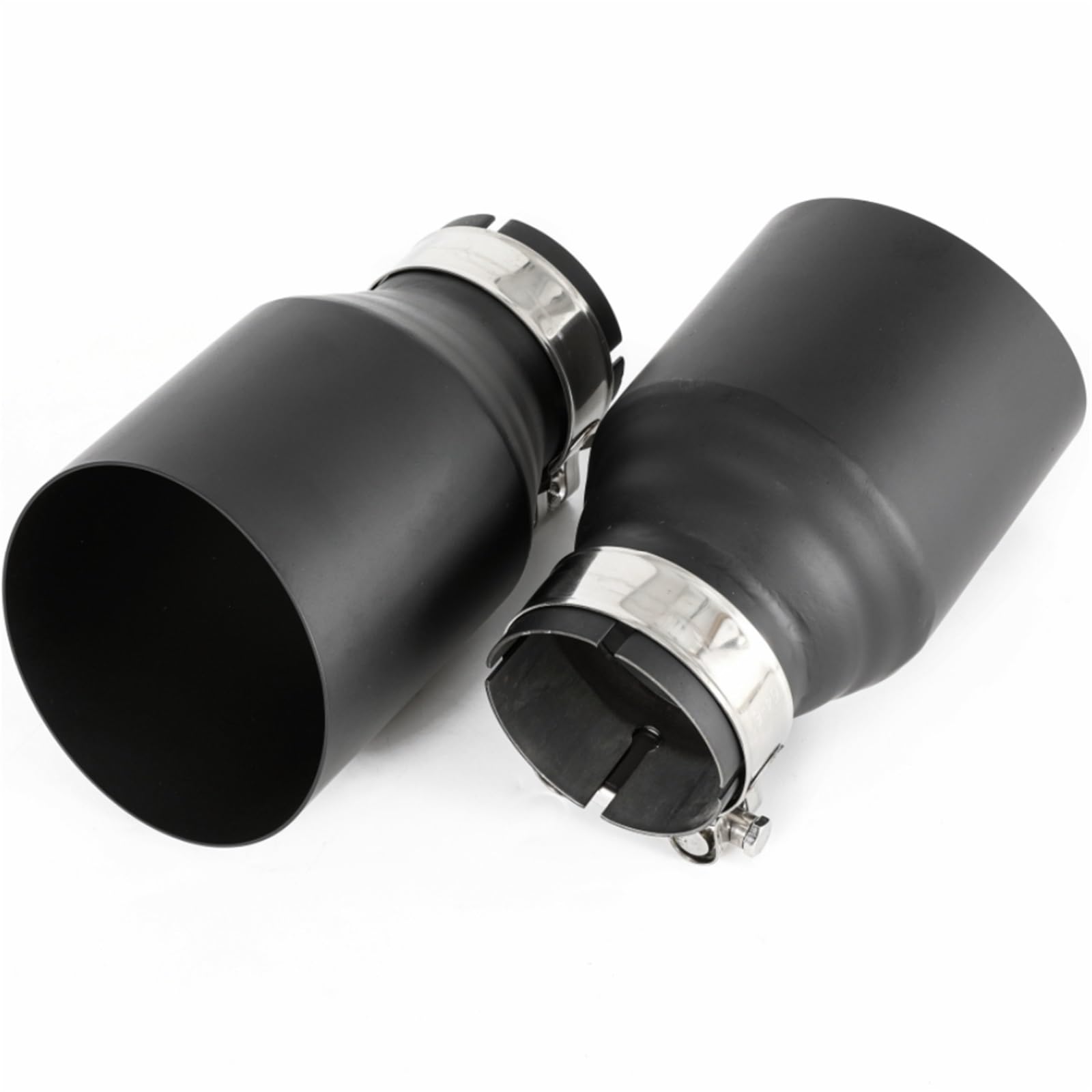 Car Silencer Pasuje do Mitsubishi Mazad 1 szt. Uniwersalny układ wydechowy ze stali nierdzewnej końcówka rury rura samochodowa pojedyncza prosta czarna tłumika(57MM IN 76MM OUT)