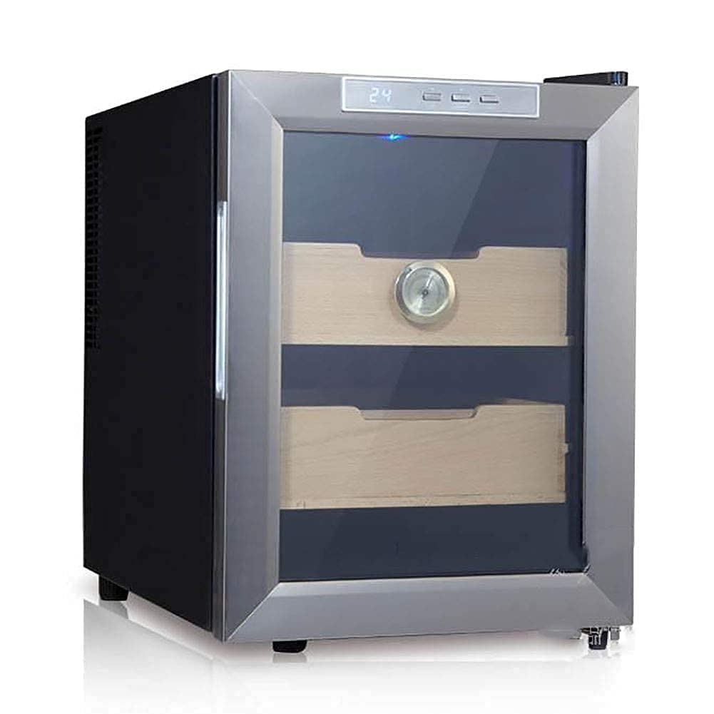 Cigar Utensils - Cigar Cabinet Freestanding Cigar Cooler Small Mini Black Cigar Humidor Front Glass Door Counter Quiet Operation Compressor Adjust Temperature