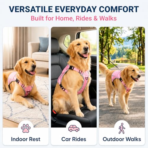 Cooling Dog Vest Harness with 4 Ice Packs, Instant & Long-Lasting Heat Relief for Medium Large Dogs, No-Mess Dogs Cooling Jacket for Summer Hiking, Walking, Car Travel & Beach (Pink, Medium) by SAVIOR COOL - Image 7