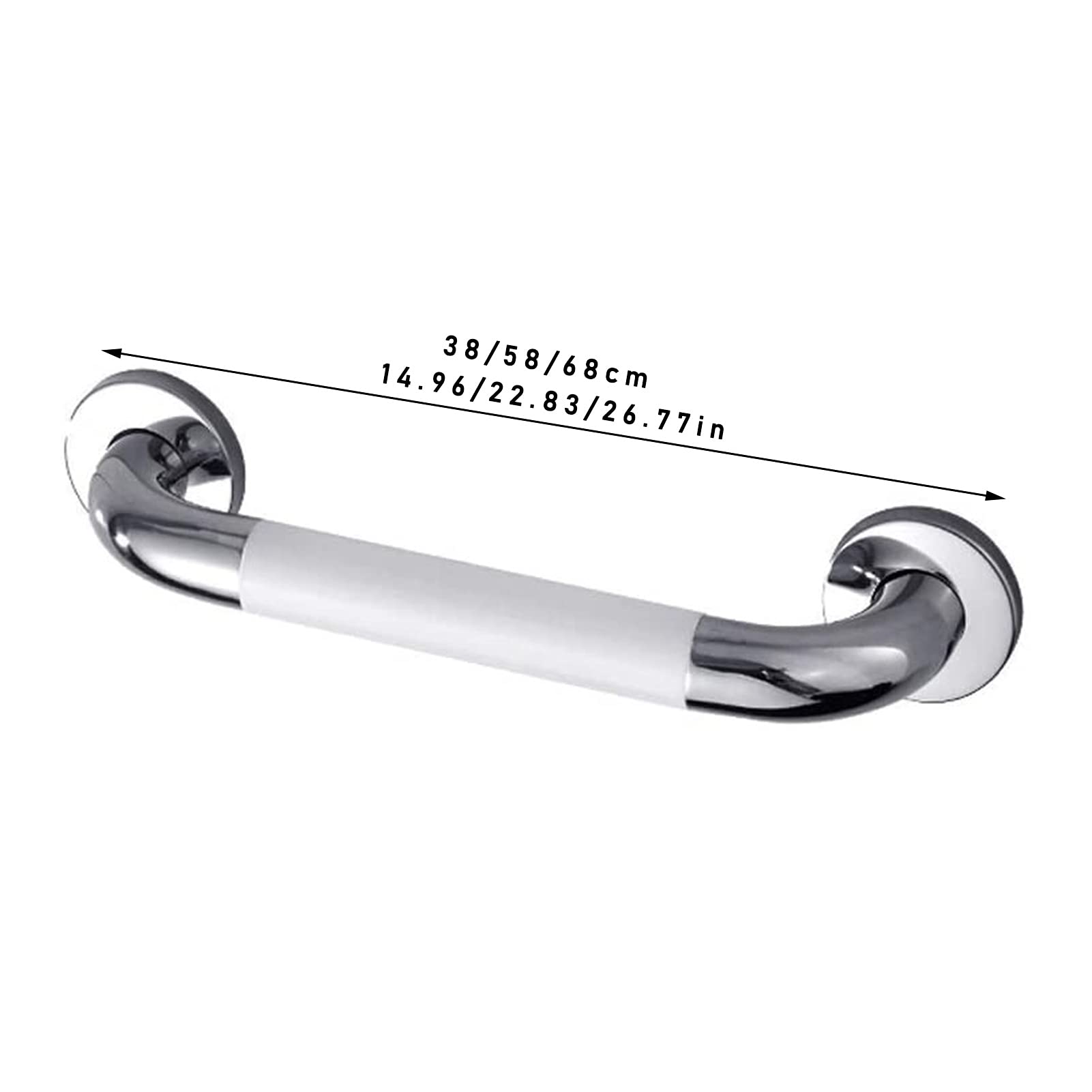 Barra de Apoyo para baño, pasamanos de Seguridad con Mango de Acero Inoxidable para Personas Mayores o discapacitadas, Barra Antideslizante para Ducha (68 cm).