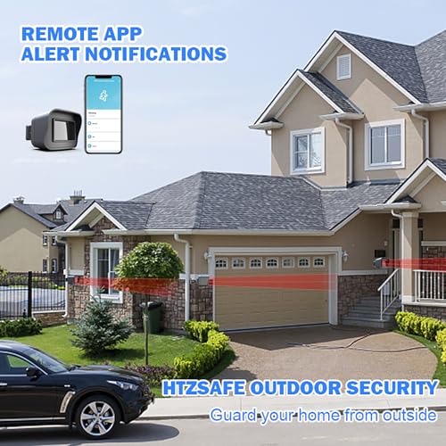 HTZSAFE-Smart-Motion-Sensor-WiFi-Motion-Detector-Smart-Outdoor-Home-Security-Weather-Resistant-Remote-APP-Notifications-Compatible-With-Alexa-Google-HomeIFTTT-No-Hub-RequiredNo-Monthly-Fee