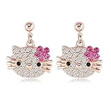 Tamaño: 17 * 21 mm Hello Kitty plata chapada de oro de 18 quilates