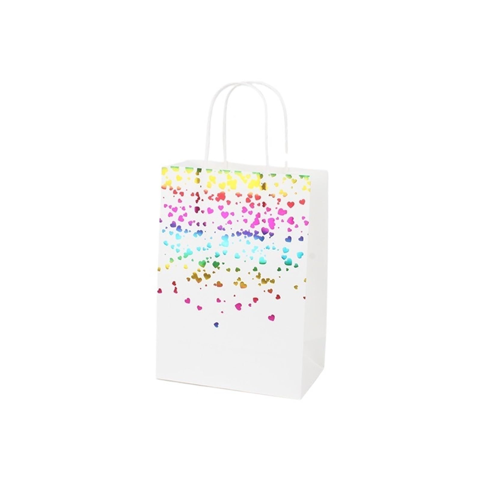 Papiertüten Mit Henkel 10/50/100pcs Hand-held Paper Bag Kraft Paper Candy Bag Wedding Party Bag Candy Shopping Bag(White,100pcs)