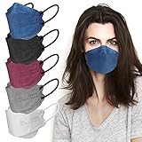 IDOIT Masque FFP2, 30 Pcs Masque FFP2 KN95 FFP2, Masque de Protection avec 4 Couches, Masques Jetables Adulte（5 couleur）