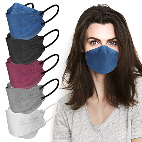 IDOIT 30x FFP2 Face Masks Face shield fish shape Masks,Disposable Respirator Dust Mask 4 Layer Protection,Fish shape Mask Respirators Individually Packed