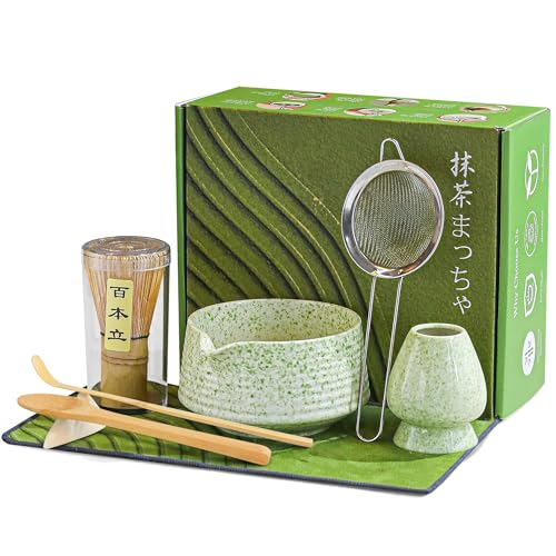 【Ispirato dalla primavera, alla ricerca dell'eccellenza artistica】Immagina la verdura primaverile sul tuo bol per matcha: essenza design BEWOS. Decorato con 